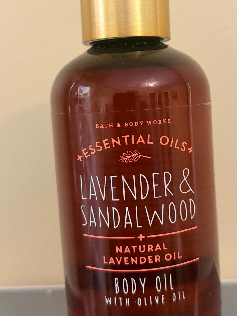 Bath & Body Works Lavender & Sandalwood Body Oil - Brown & Gold